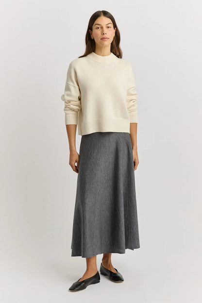 The Drop Shoulder Crew Jumper | Warm White