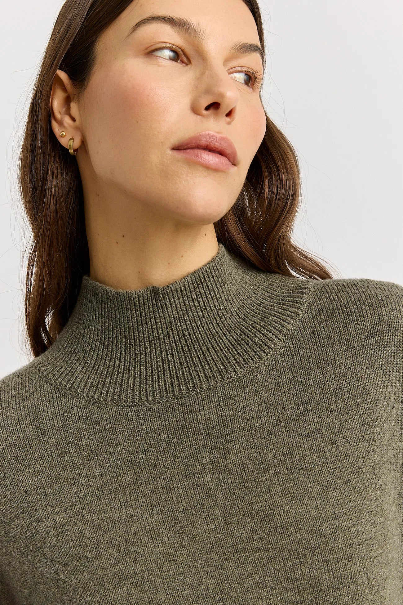 The Split Neck Funnel Jumper | Kale
