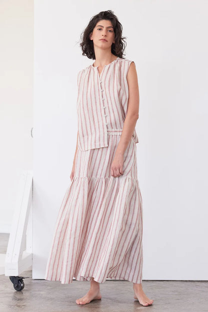 The Junie Maxi Skirt | Burnt Sienna Stripe