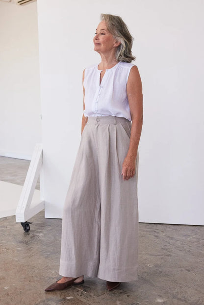 The Easton Wide leg Pant | Stone