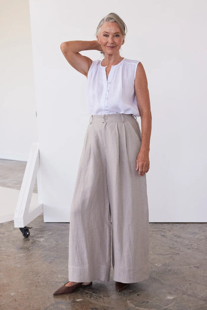 The Easton Wide leg Pant | Stone