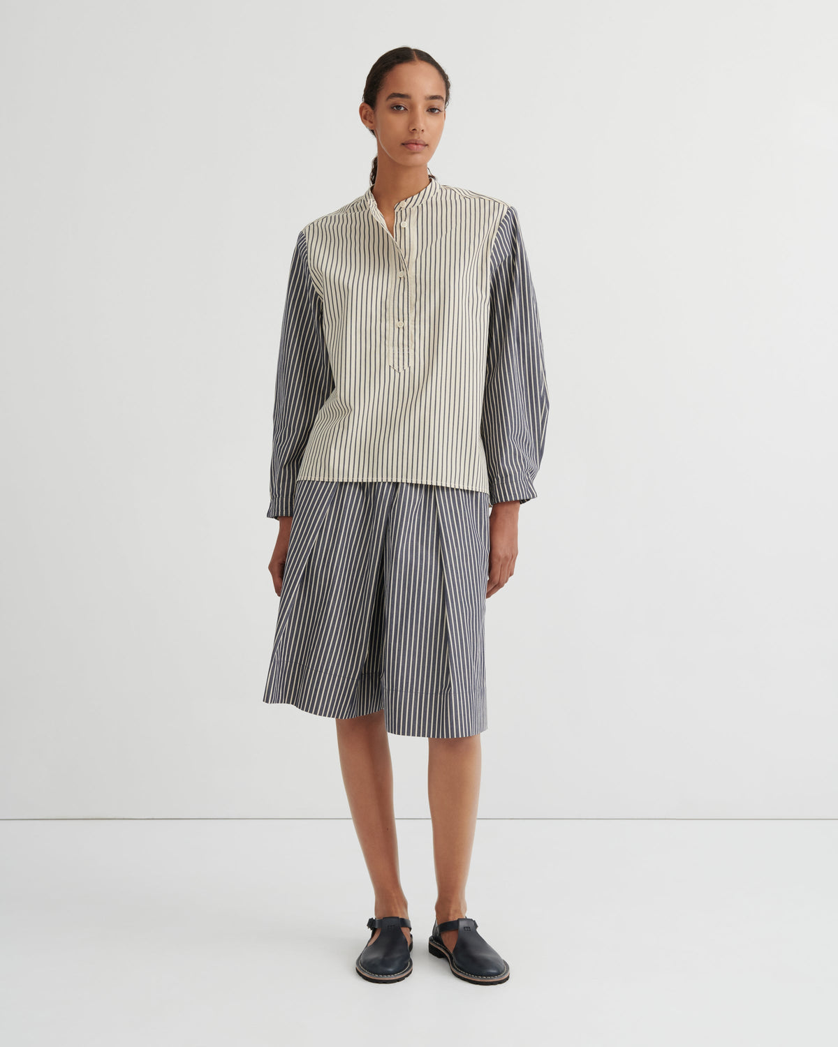 Curate Shirt Ecru Stripe - Front