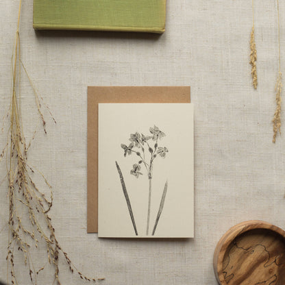 Narcissus Flower Greeting Card A6 Recycled Card 