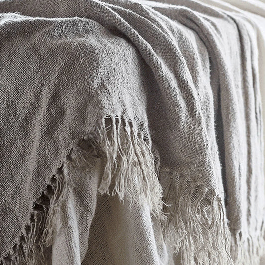 Handloomed Linen Throw in Natural