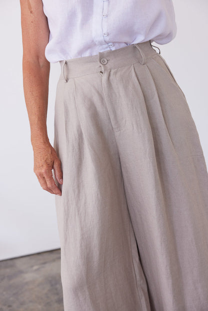 The Easton Wide leg Pant | Stone