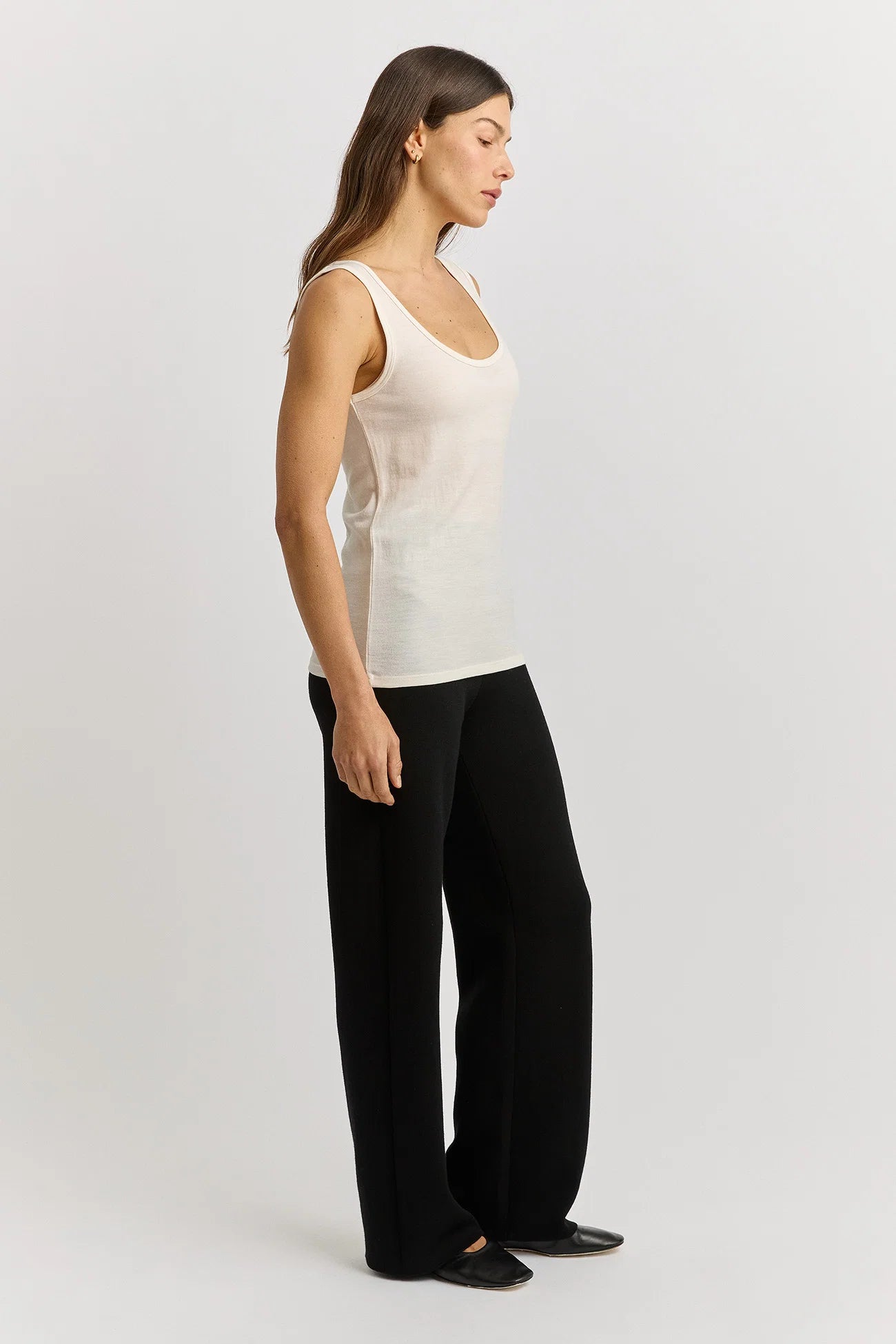 The Scoop Merino Tank | Warm White