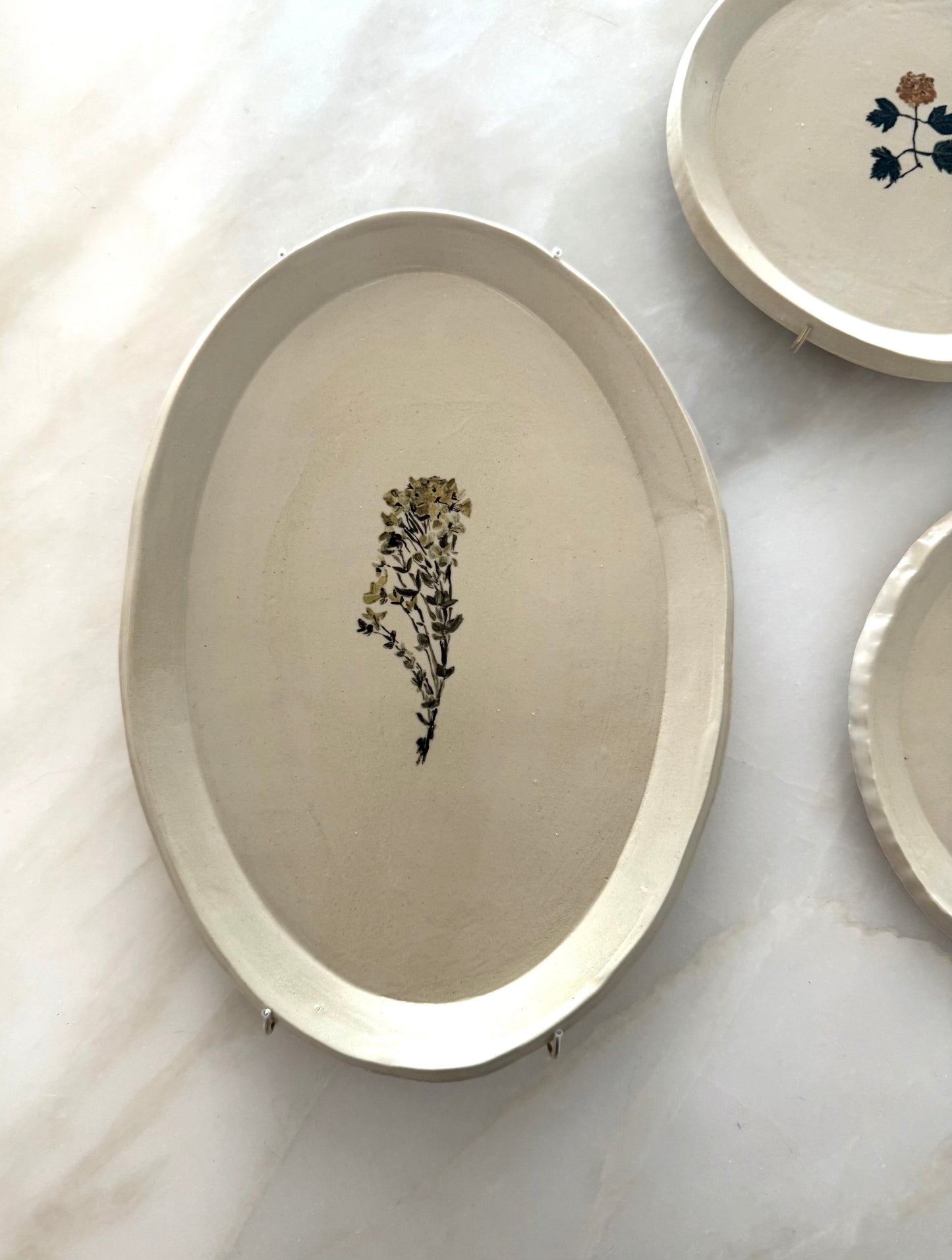 Collectible Handbuilt Oval Plate | botanical N.1