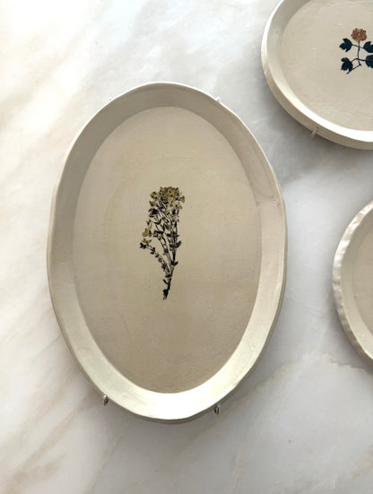 Collectible Handbuilt Oval Plate | botanical N.1