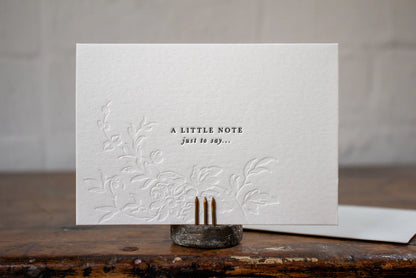 'A Little Note to Just to Say' Letterpress Card