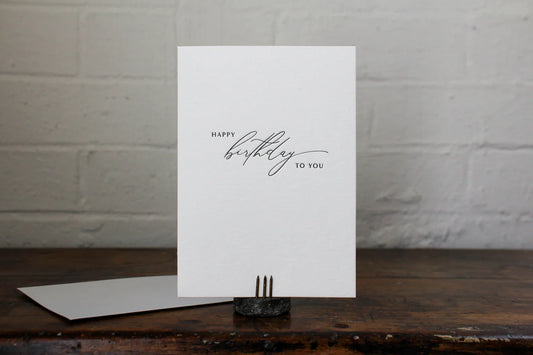 'Happy Birthday to You' Letterpress Card