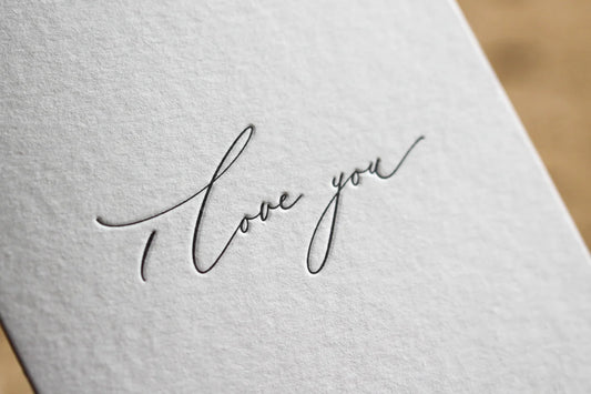 'I Love You' Letterpress Card