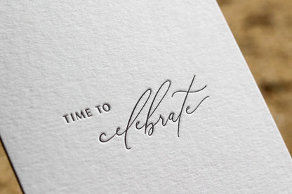'Time to Celebrate' Letterpress Card
