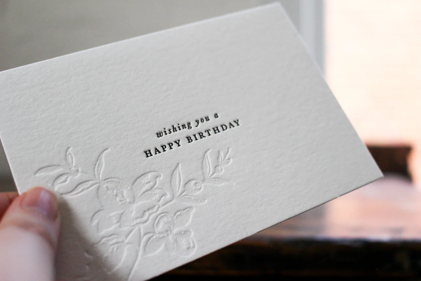 'Wishing you a Happy Birthday' Letterpress Card