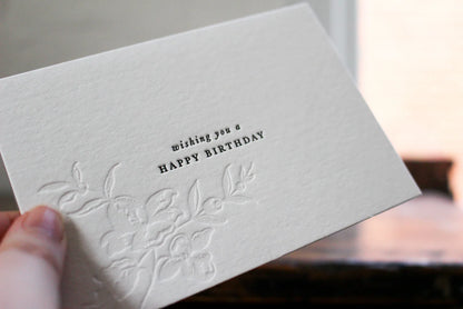 'Wishing you a Happy Birthday' Letterpress Card