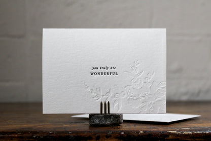 'You truly are wonderful' Letterpress Card