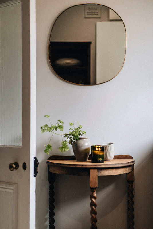 French Hand Crimped Brass Mirror