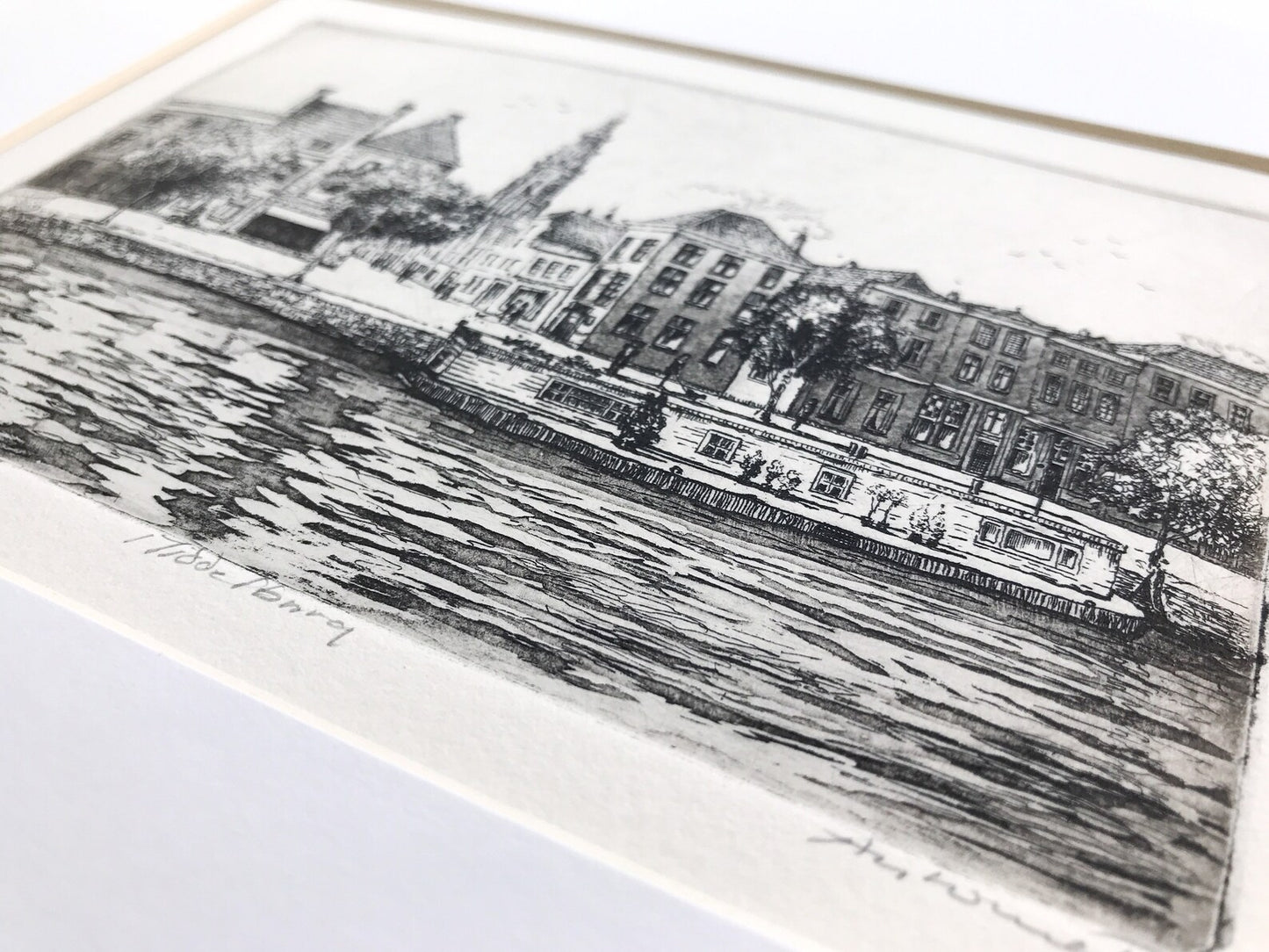 An Original Etching of a Dutch city in Dark Oak | N. 1