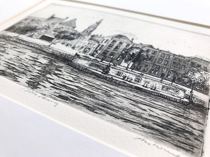 An Original Etching of a Dutch city in Dark Oak | N. 1