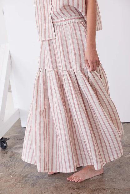 The Junie Maxi Skirt | Burnt Sienna Stripe
