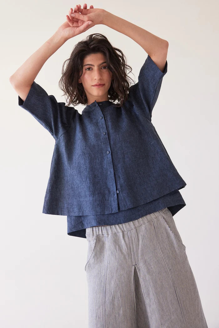 The Loretta Reversible Top | Navy