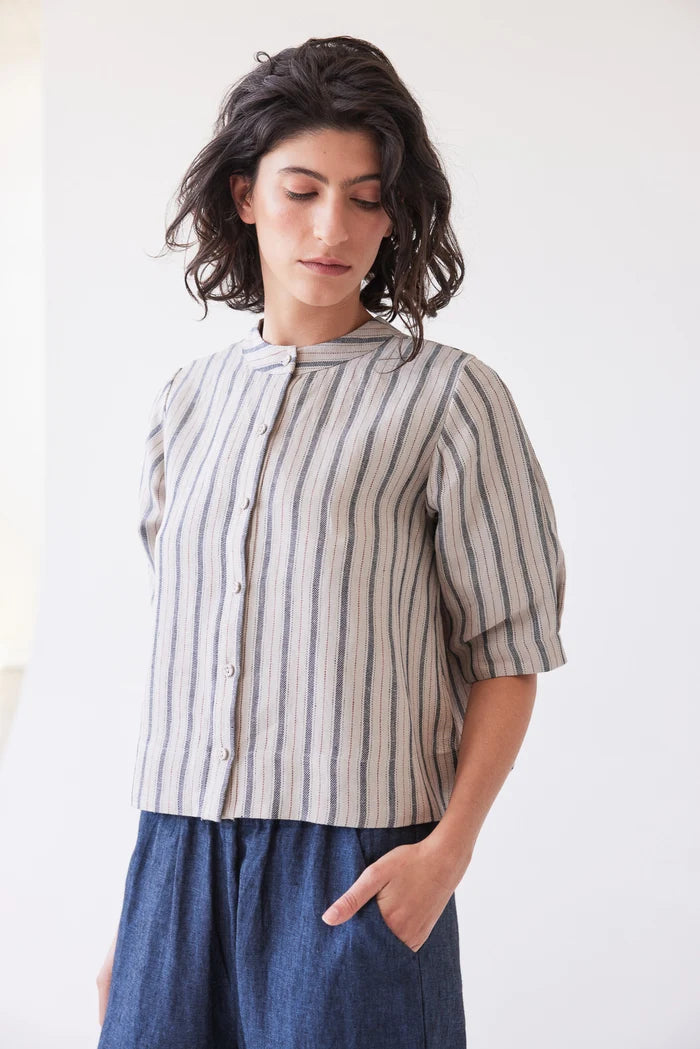 The Loretta Reversible Top | Navy Stripe