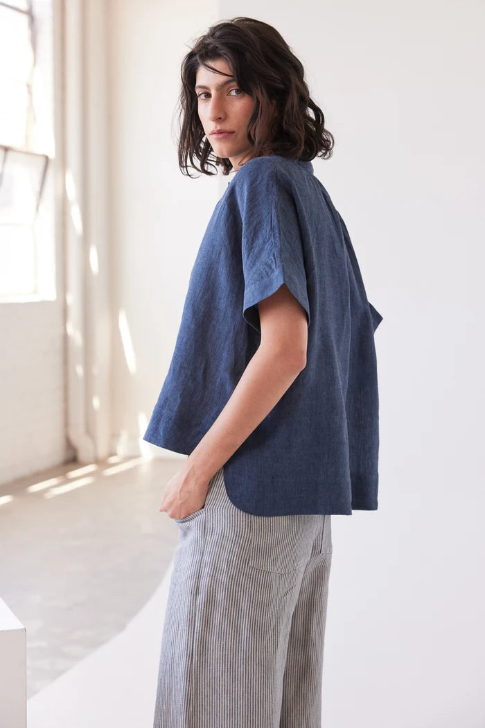 Lumi Collared Shirt | Navy