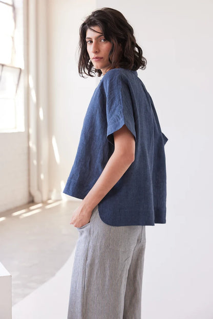 Lumi Collared Shirt | Navy