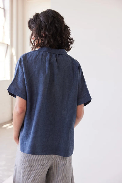 Lumi Collared Shirt | Navy