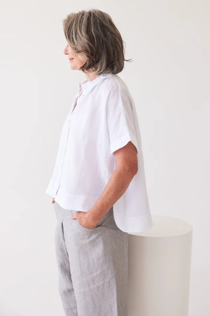 The Lumi Shirt in White Linen