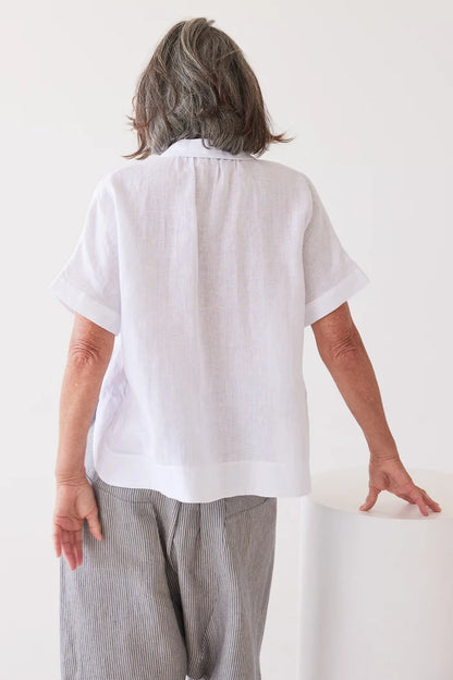 The Lumi Shirt in White Linen