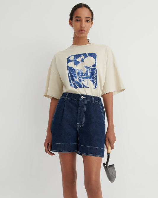 Outline Shorts Indigo Denim - Front
