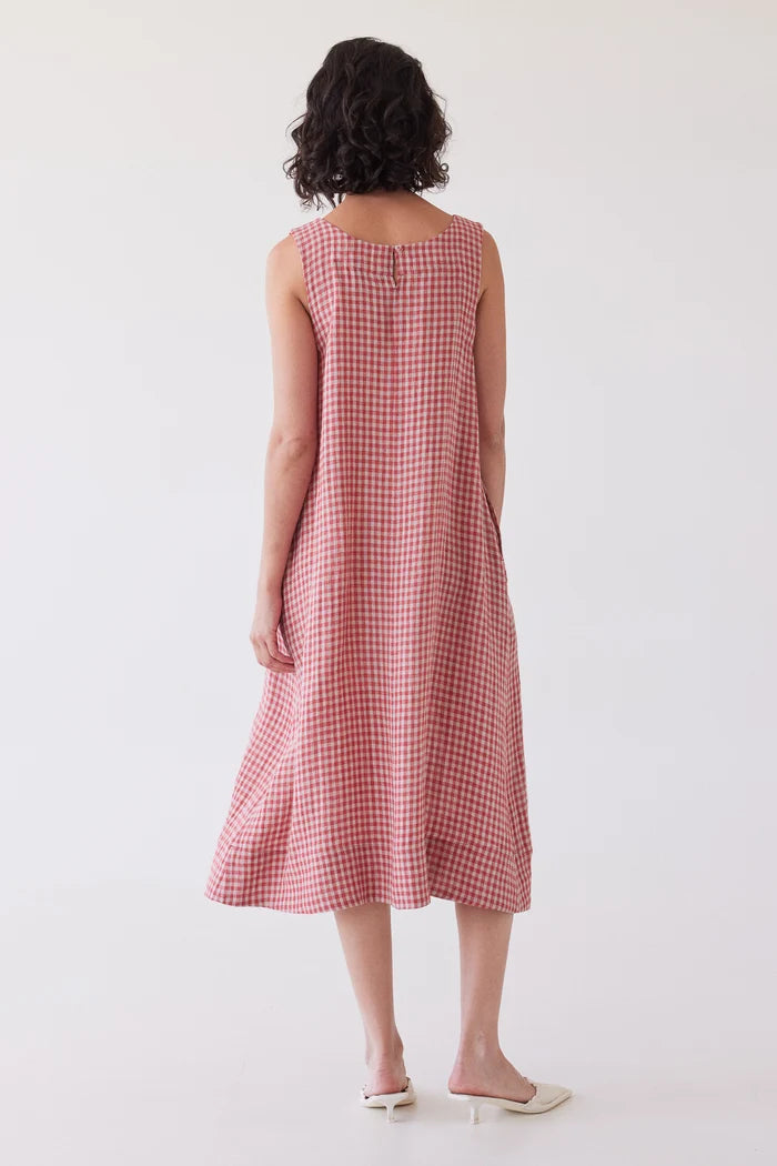 Paloma Sleeveless Dress | Burnt Sienna Gingham