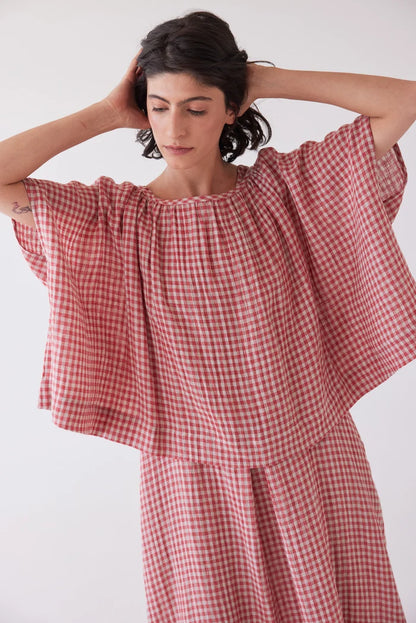 Poppy Layering Top | Burnt Sienna Gingham