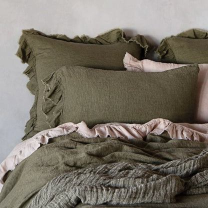 Linen Ruffle Pillowcase Standard | 'Armee'